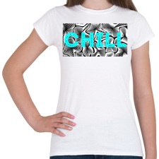 PRINTFASHION Türkiz CHILL - Női póló - Fehér női póló