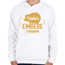 PRINTFASHION Tüskés embere vagyok - Névvel - Gyerek kapucnis pulóver - Fehér gyerek pulóver, kardigán