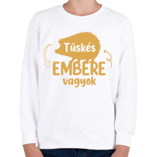 PRINTFASHION Tüskés embere vagyok - Névvel - Gyerek pulóver - Fehér