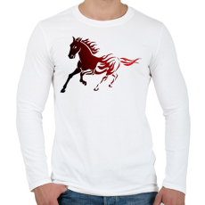 PRINTFASHION Tüzes ló - Férfi hosszú ujjú póló - Fehér