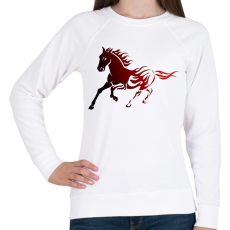 PRINTFASHION Tüzes ló - Női pulóver - Fehér