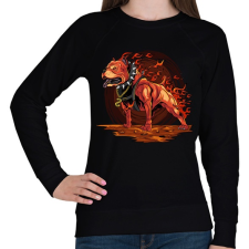 PRINTFASHION Tüzes pitbull - Női pulóver - Fekete női pulóver, kardigán