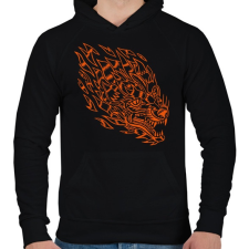PRINTFASHION Tűzfarkas 2 - Férfi kapucnis pulóver - Fekete férfi pulóver, kardigán