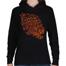 PRINTFASHION Tűzfarkas 2 - Női kapucnis pulóver - Fekete