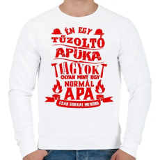 PRINTFASHION Tűzoltó Apuka - Férfi pulóver - Fehér