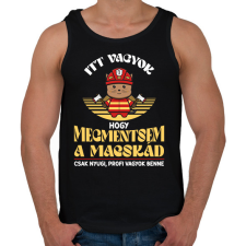 PRINTFASHION Tűzoltó cica - Férfi atléta - Fekete atléta, trikó