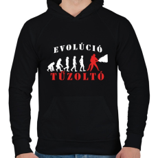 PRINTFASHION Tűzoltó evolúció - Férfi kapucnis pulóver - Fekete