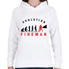 PRINTFASHION Tűzoltó evolúció - Női kapucnis pulóver - Fehér