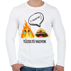 PRINTFASHION Tűzoltó - Férfi hosszú ujjú póló - Fehér