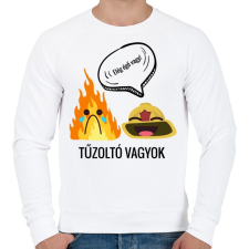 PRINTFASHION Tűzoltó - Férfi pulóver - Fehér férfi pulóver, kardigán