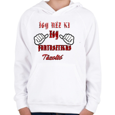 PRINTFASHION Tűzoltó - Gyerek kapucnis pulóver - Fehér gyerek pulóver, kardigán