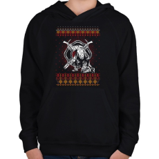 PRINTFASHION Tűzoltó karácsony - Gyerek kapucnis pulóver - Fekete