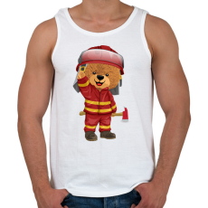 PRINTFASHION Tűzoltó maci - Férfi atléta - Fehér