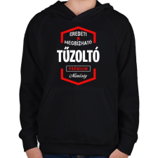 PRINTFASHION Tűzoltó prémium minőség - Gyerek kapucnis pulóver - Fekete gyerek pulóver, kardigán