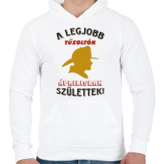 PRINTFASHION Tűzoltó szülinapja április - Férfi kapucnis pulóver - Fehér