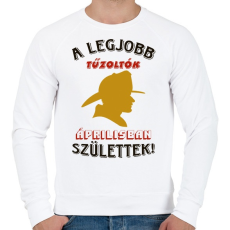 PRINTFASHION Tűzoltó szülinapja április - Férfi pulóver - Fehér