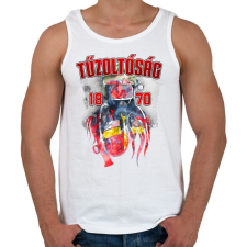PRINTFASHION Tűzoltóság 1870 - Férfi atléta - Fehér atléta, trikó