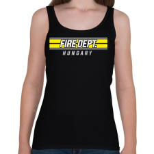 PRINTFASHION Tűzoltóság Magyarország - Női atléta - Fekete női trikó