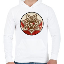 PRINTFASHION TWD - Férfi kapucnis pulóver - Fehér férfi pulóver, kardigán