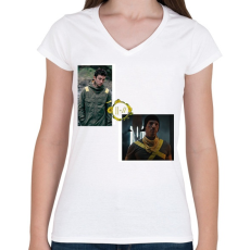 PRINTFASHION Twenty One Pilots - Női V-nyakú póló - Fehér