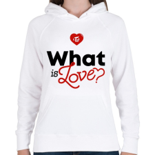 PRINTFASHION Twice: What is Love? - Női kapucnis pulóver - Fehér női pulóver, kardigán