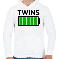 PRINTFASHION TWINS - Férfi kapucnis pulóver - Fehér