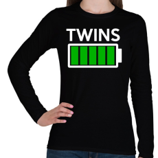 PRINTFASHION TWINS - Női hosszú ujjú póló - Fekete