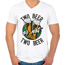 PRINTFASHION TWO beer  - Férfi V-nyakú póló - Fehér férfi póló