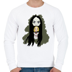 PRINTFASHION Two Face - Férfi pulóver - Fehér