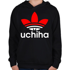 PRINTFASHION Uchiha (Adidas logo) - Gyerek kapucnis pulóver - Fekete