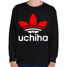 PRINTFASHION Uchiha (Adidas logo) - Gyerek pulóver - Fekete gyerek pulóver, kardigán