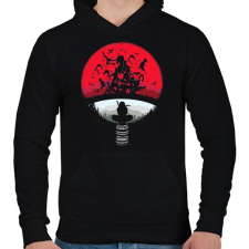 PRINTFASHION Uchiha Clan - Férfi kapucnis pulóver - Fekete férfi pulóver, kardigán