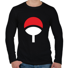 PRINTFASHION Uchiha logó - Férfi hosszú ujjú póló - Fekete férfi póló