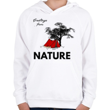 PRINTFASHION ÜDV A TERMÉSZETBEN - Gyerek kapucnis pulóver - Fehér gyerek pulóver, kardigán