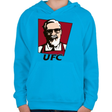 PRINTFASHION UFC CM - Gyerek kapucnis pulóver - Azúrkék gyerek pulóver, kardigán