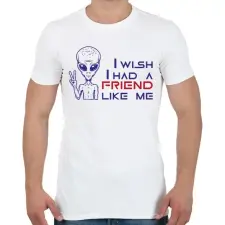 PRINTFASHION UFO barát - Férfi póló - Fehér férfi póló