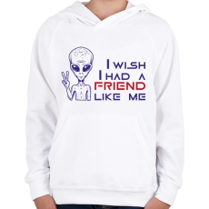 PRINTFASHION UFO barát - Gyerek kapucnis pulóver - Fehér