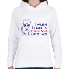 PRINTFASHION UFO barát - Női kapucnis pulóver - Fehér