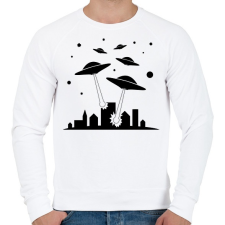 PRINTFASHION UFO invázió - Férfi pulóver - Fehér férfi pulóver, kardigán