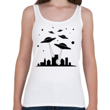 PRINTFASHION UFO invázió  - Női atléta - Fehér női trikó