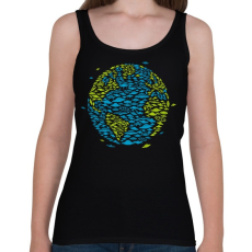 PRINTFASHION UFO Invázió - Női atléta - Fekete