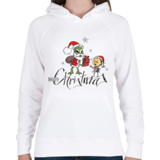 PRINTFASHION ufo karácsony - Női kapucnis pulóver - Fehér