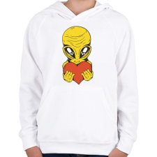 PRINTFASHION UFO love me - Gyerek kapucnis pulóver - Fehér gyerek pulóver, kardigán