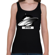 PRINTFASHION UFO SPACE - Női atléta - Fekete női trikó