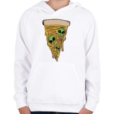 PRINTFASHION Ufó-szelet - Gyerek kapucnis pulóver - Fehér