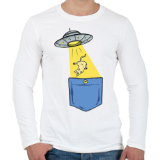 PRINTFASHION Ufós zsebminta - Férfi hosszú ujjú póló - Fehér