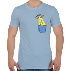 PRINTFASHION Ufós zsebminta - Férfi póló - Világoskék