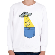 PRINTFASHION Ufós zsebminta - Gyerek pulóver - Fehér
