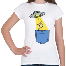 PRINTFASHION Ufós zsebminta - Női póló - Fehér