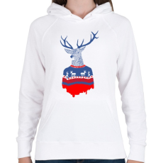 PRINTFASHION Ugly winter pulover - Női kapucnis pulóver - Fehér